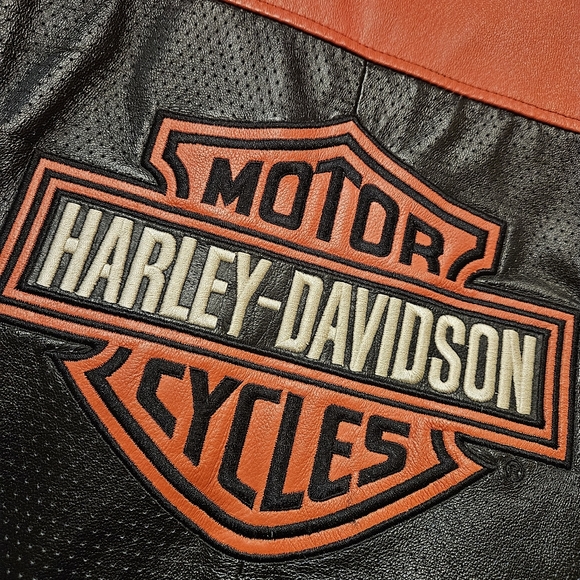 Harley Davidson Men's Classic Cruiser Colorblock Leather Jacket - Picture 9 of 16